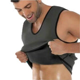Black Neoprene Weight Loss Mens Body Shaper Vest Slimming Fitness Waist Tops Sweat Shapwear Shirts  Plus Size M-4XL
